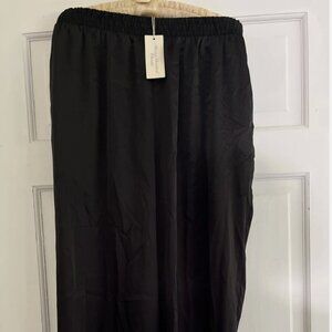 NWT Vintage MARISA CHRISTINA CLASSICS Black Satin Pants Trousers LARGE 80s